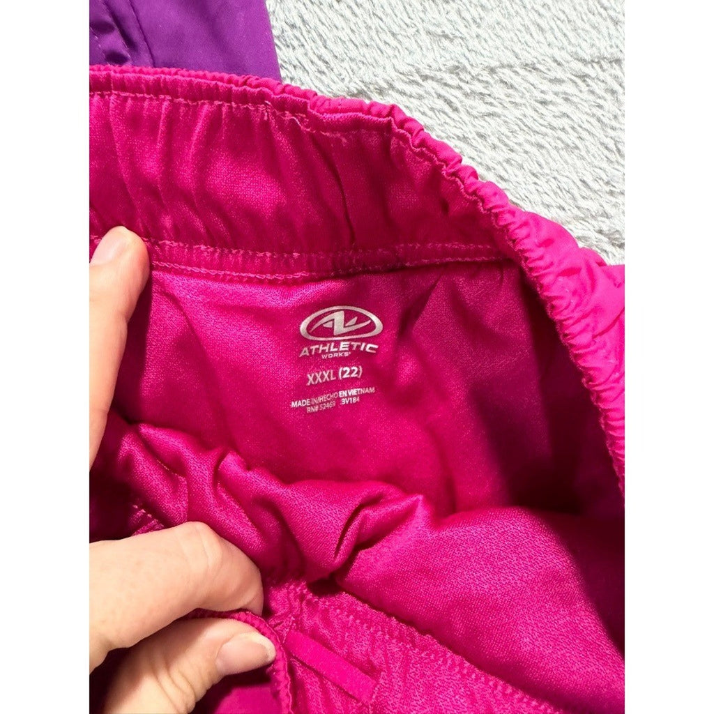 Athletic Works XXXL 22 Running Shorts 2 Pack Purple Pink Mesh Inset Active