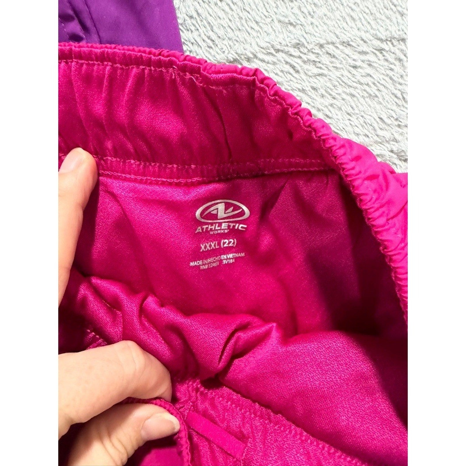 Athletic Works XXXL 22 Running Shorts 2 Pack Purple Pink Mesh Inset Active