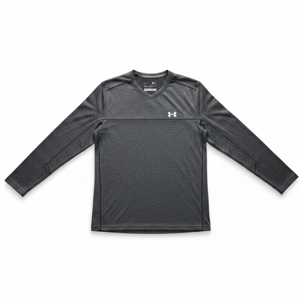 Under Armour Womens XL Gray Long Sleeve V-Neck Athleisure Casual Shirt