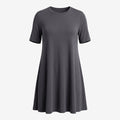 Lou & Grey XS Dark Gray Short Sleeve T-Shirt Dress Womens Minimalist Casual Cozy