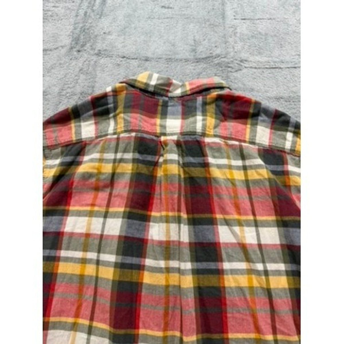 Woolrich Mens XL Short Sleeve Plaid Button Down Shirt Organic Cotton Modern Fit