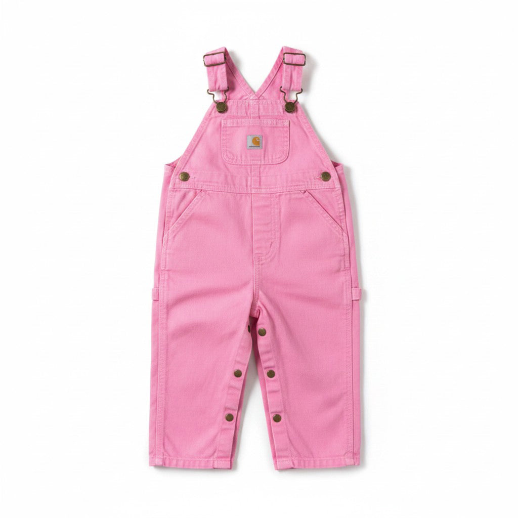 Carhartt Girls 18M Pink Canvas Bib Overalls Snap Leg Farm Western Toddler