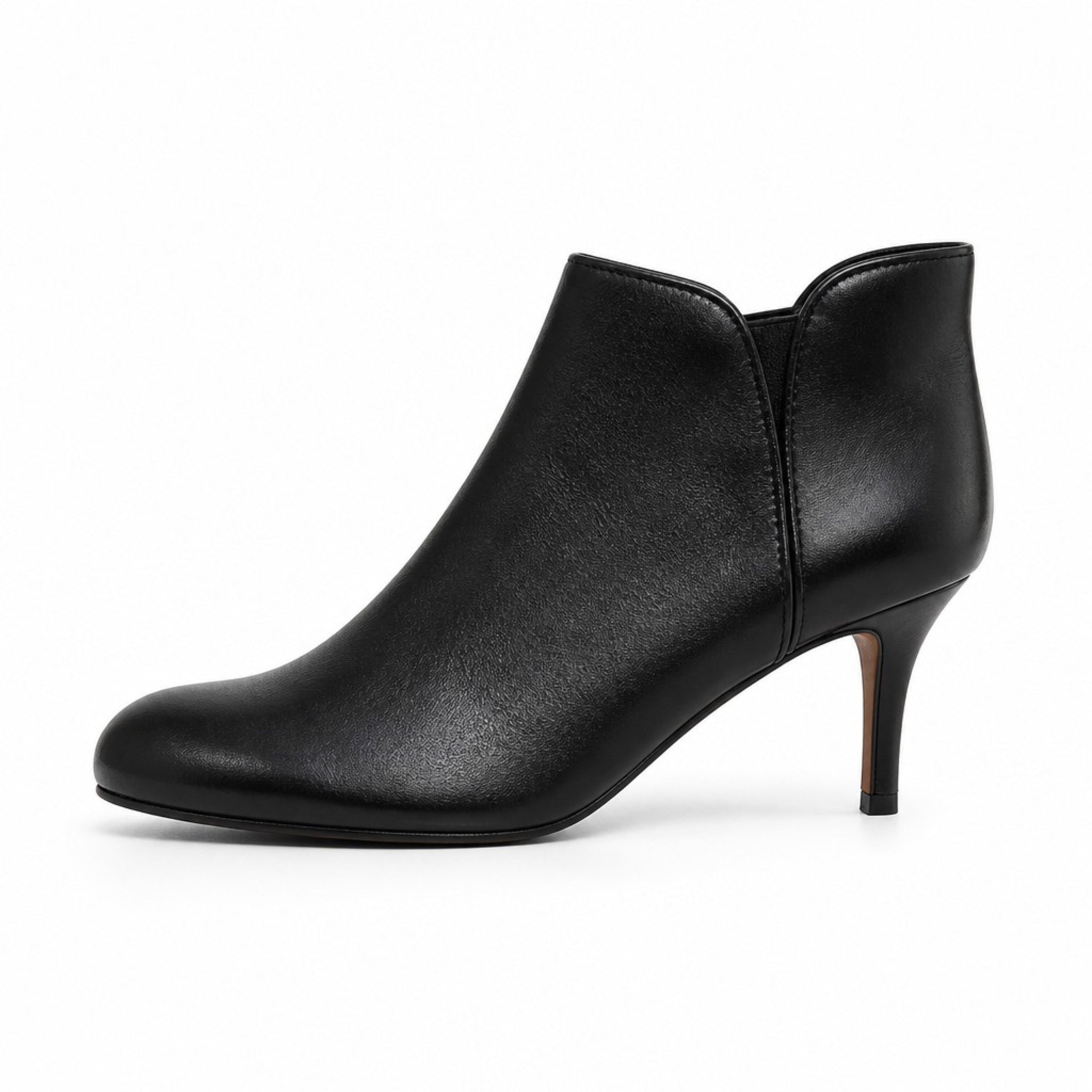 Clarks Womens 12 Black Leather Kitten Heel Ankle Bootie Side Zip