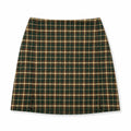 Brandy Melville Green Tartan Plaid Mini Skirt Front Slits One Size