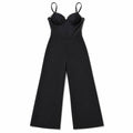Almost Famous Size S Black Lace Bustier Wide-Leg Jumpsuit NWT Corset