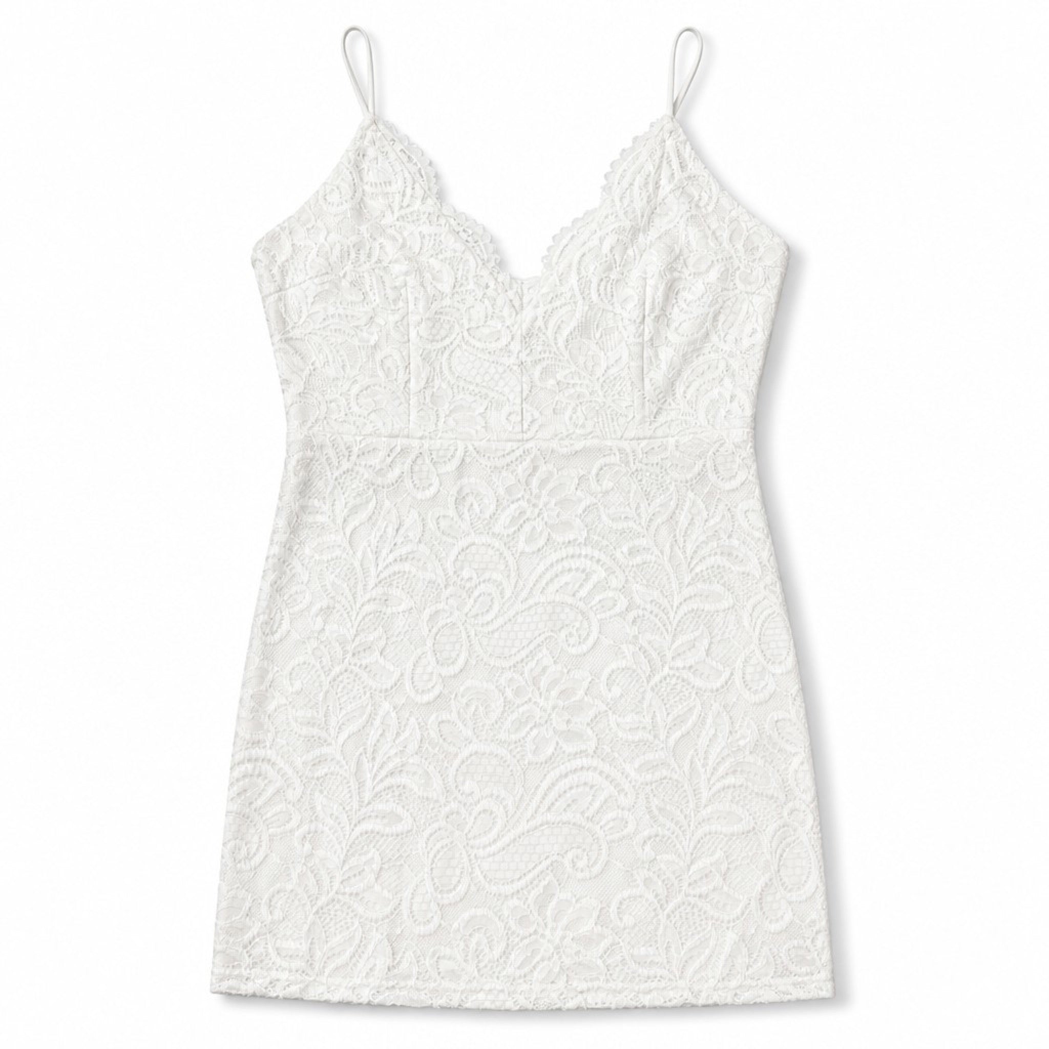 superdown M White Floral Lace Bodycon Mini Dress V-Neck Cami Party Cocktail
