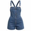 My Girl Size 10 Blue Denim Overall Shorts Shortall Romper Zip-Front Playsuit