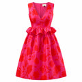 Kate Spade x Target Size 6 Pink Red Floral Peplum Dress NWT Sleeveless