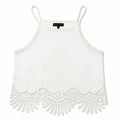 Kendall & Kylie S White Crochet Lace Crop Top Cami Scalloped Fringe Boho