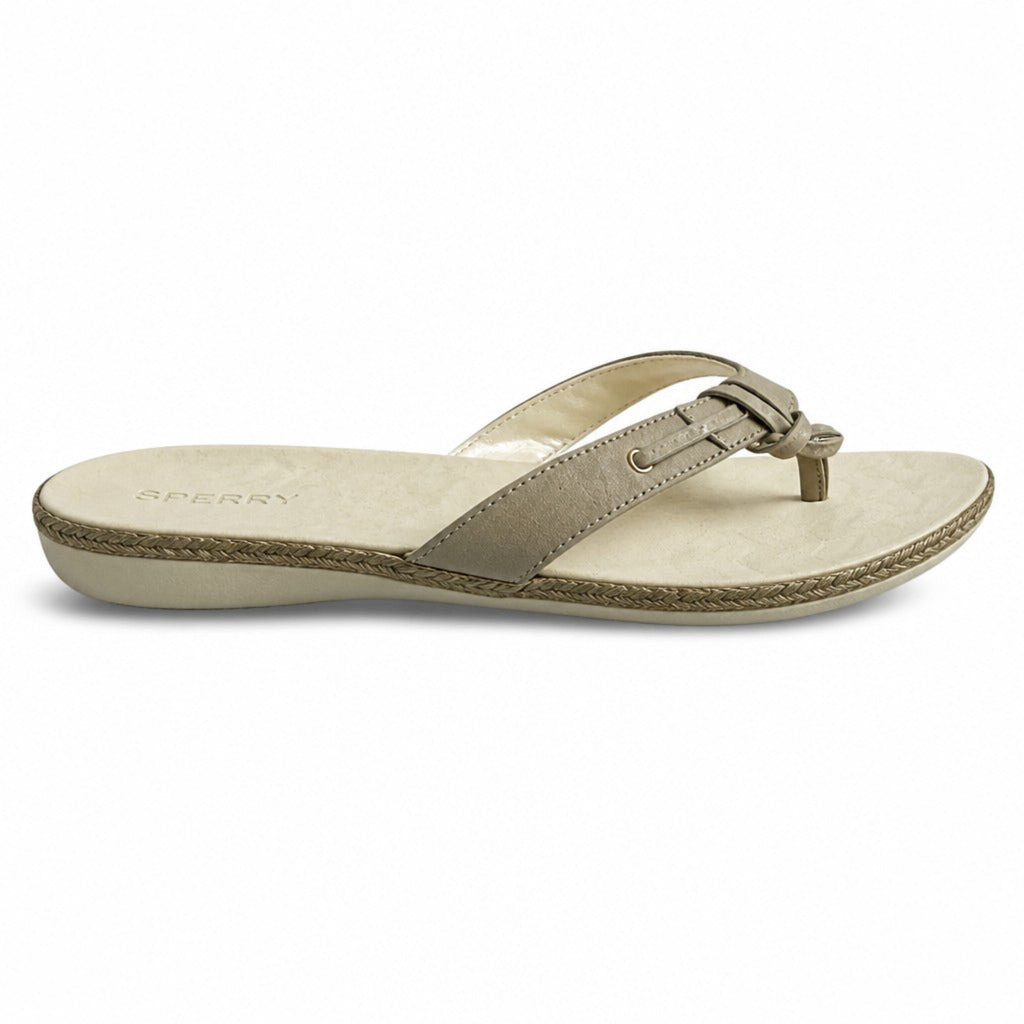 Sperry Size 12 Tan Leather Flip-Flop Thong Sandals Slides Women's