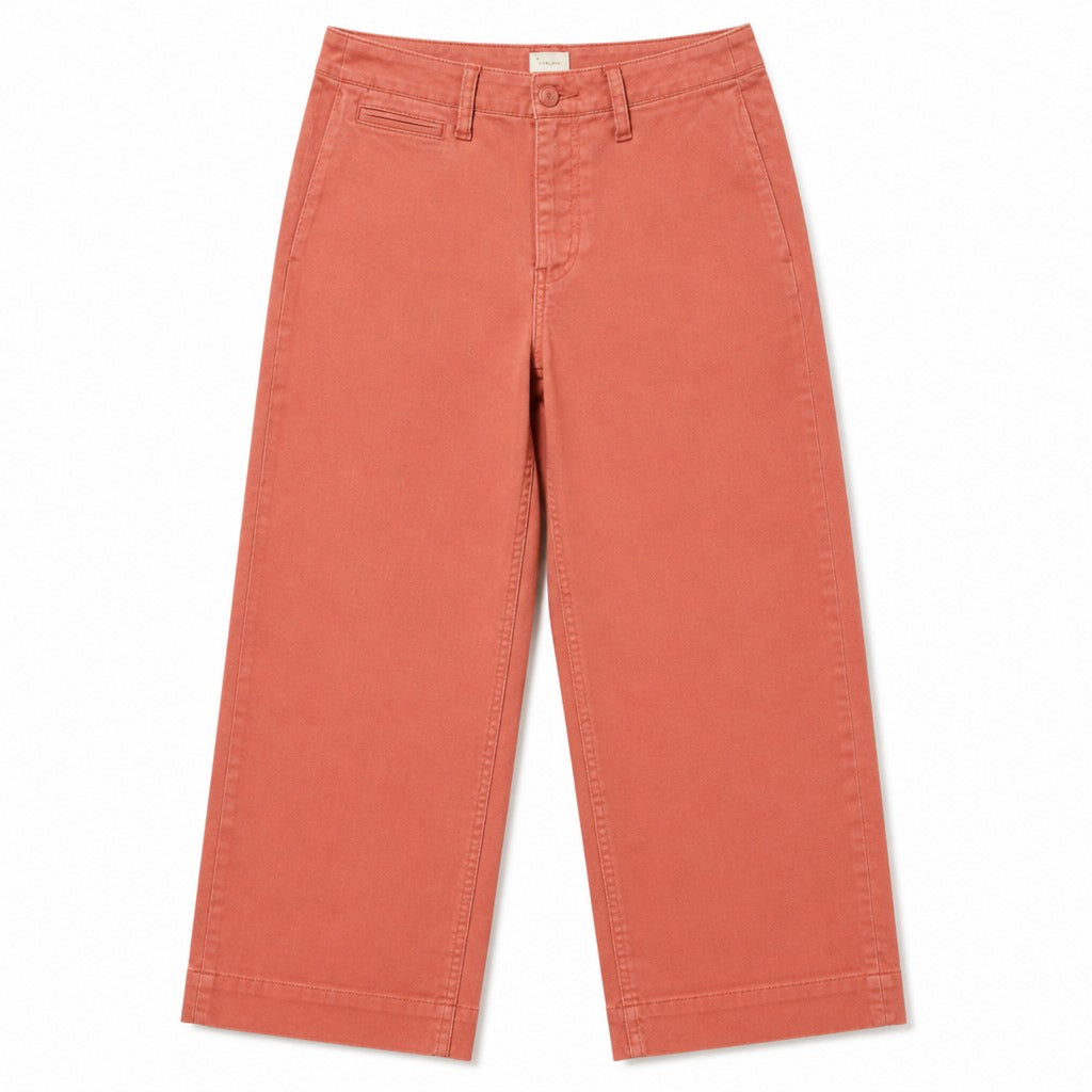 A New Day Size 2 Rust Terracotta Wide-Leg Cropped Pants High-Rise Women's