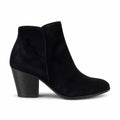 Clarks Womens 12 Black Suede Ankle Bootie Block Heel Side Zip