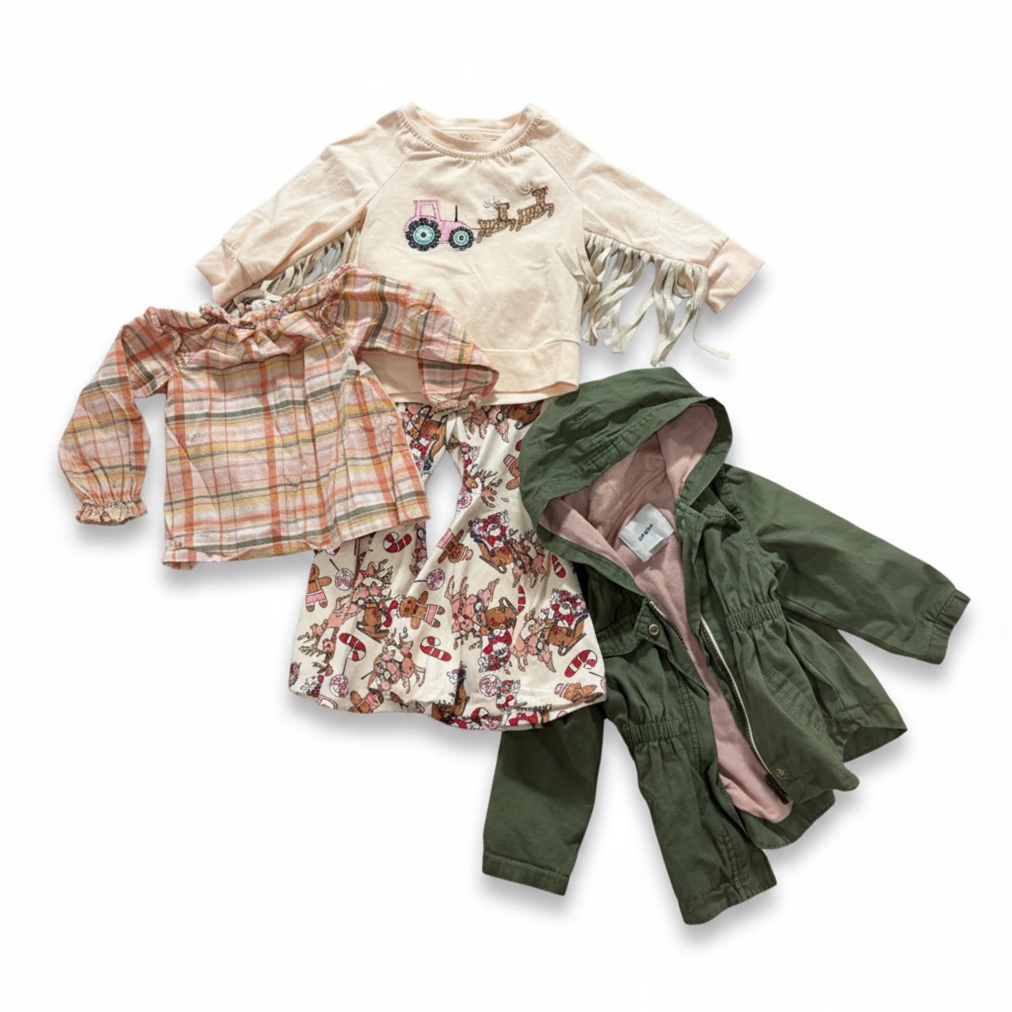 Toddler Girl 18-24M 4Pc Christmas Lot Marie Nicole Set Old Navy Jacket Carters