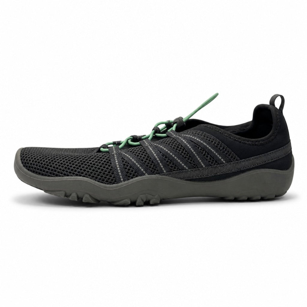 Womens 12 Gray Mesh Water Shoe Bungee Slip On Sport Aqua Sneaker