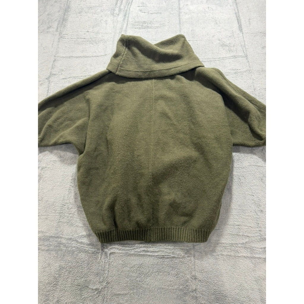 Urban Daizy Olive Green Cowl Neck High Low Poncho Sweater Womens Large Boho