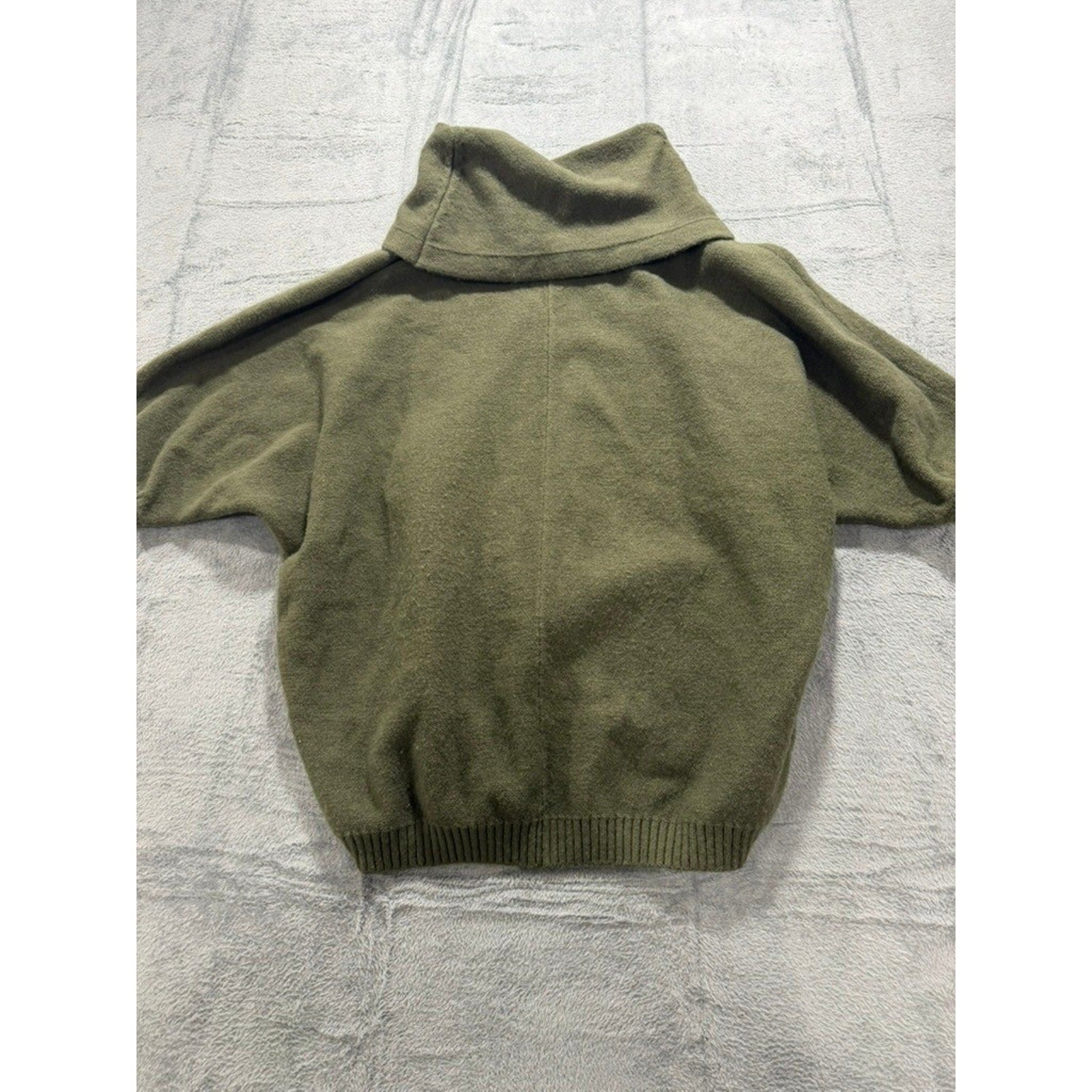 Urban Daizy Olive Green Cowl Neck High Low Poncho Sweater Womens Large Boho