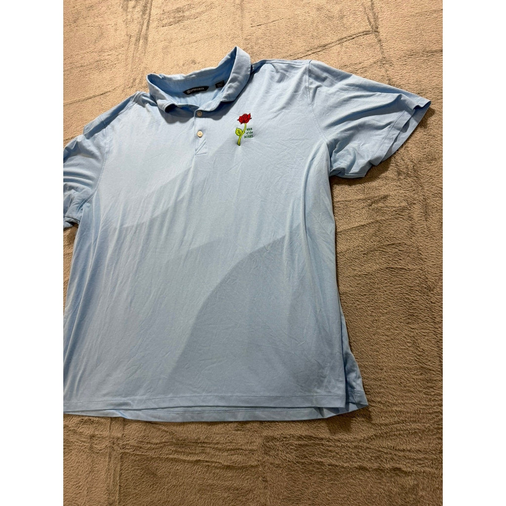 Cutter & Buck Mens XXL Light Blue War of the Roses Embroidered Polo Shirt