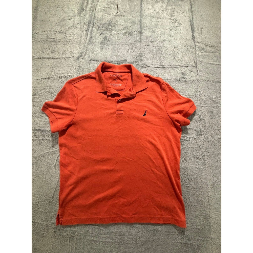 Nautica M Orange Slim Fit Polo Shirt Mens Casual Preppy Short Sleeve