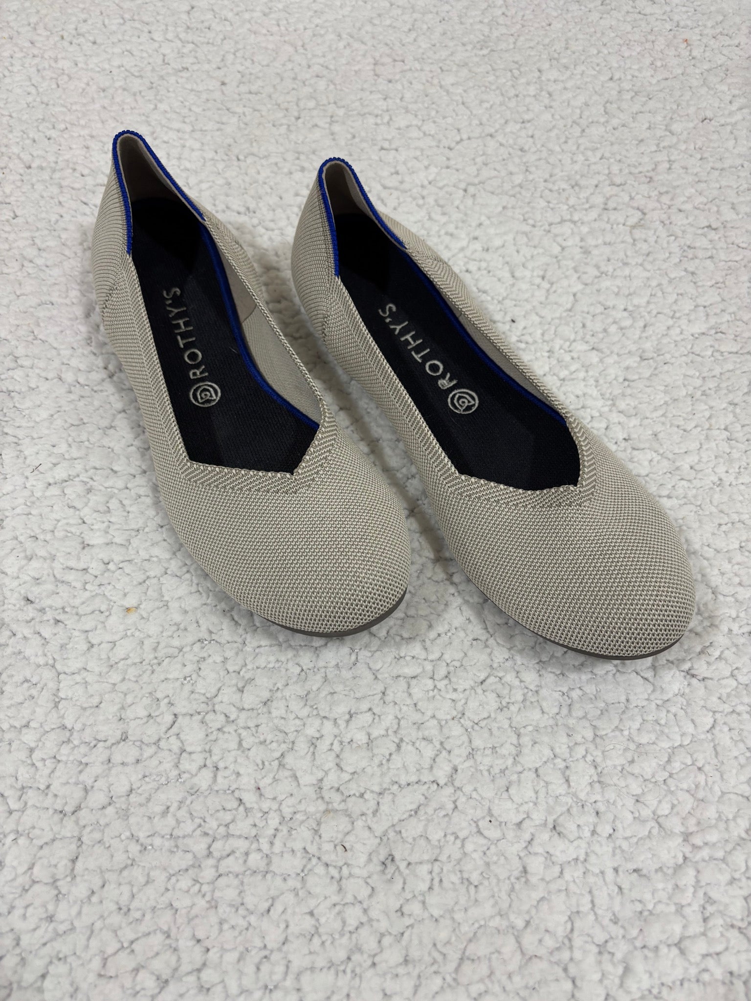Rothy's The Point Womens 12 Gray Greige Pointed Toe Knit Flats