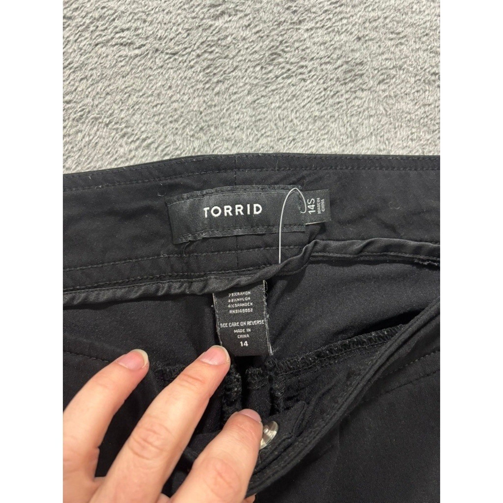 Torrid Studio Luxe Black Flare Leg Work Trousers Pants 14S Short Inseam