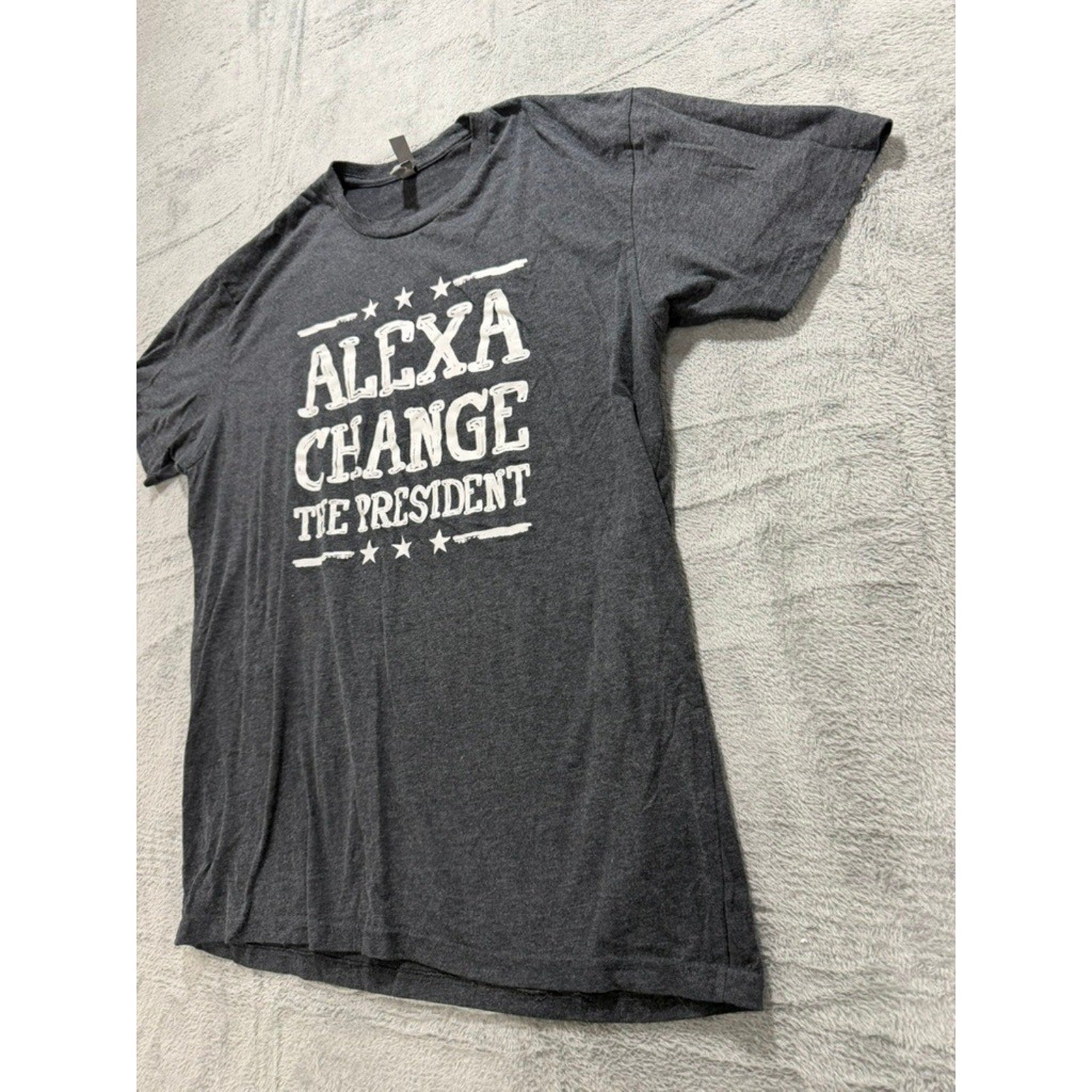 Next Level Women Alexa Change The President Graphic T-Shirt Charcoal Grey XL