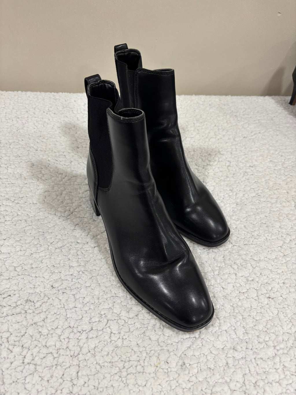 J.Crew Womens 12 Brown Leather Chelsea Ankle Boots Block Heel Pull On