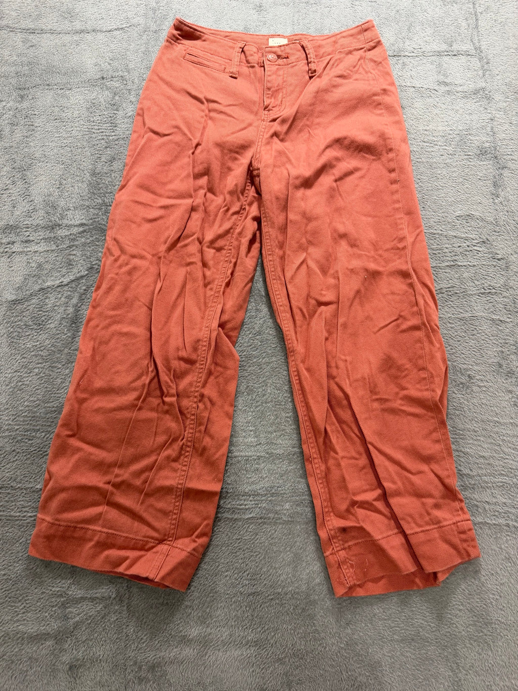 A New Day Size 2 Rust Terracotta Wide-Leg Cropped Pants High-Rise Women's