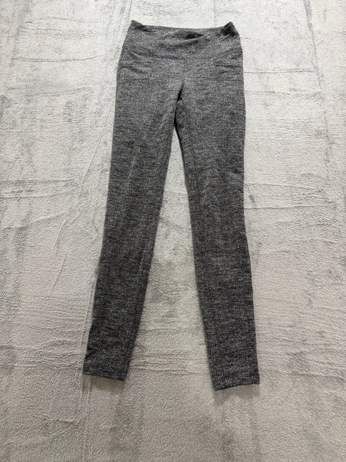 Athleta Size XS Gray Herringbone Textured Leggings Full-Length Athletic