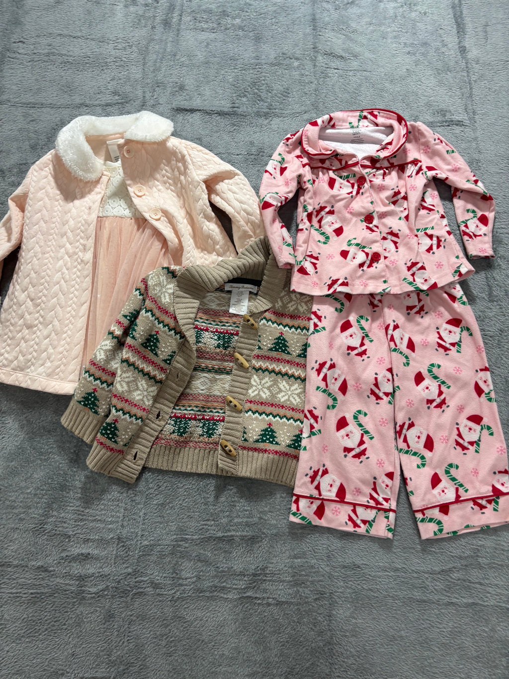 Tommy Bahama 12-18M Girl 5 Pc Holiday Lot Fair Isle Cardigan Coat Tulle Dress PJ