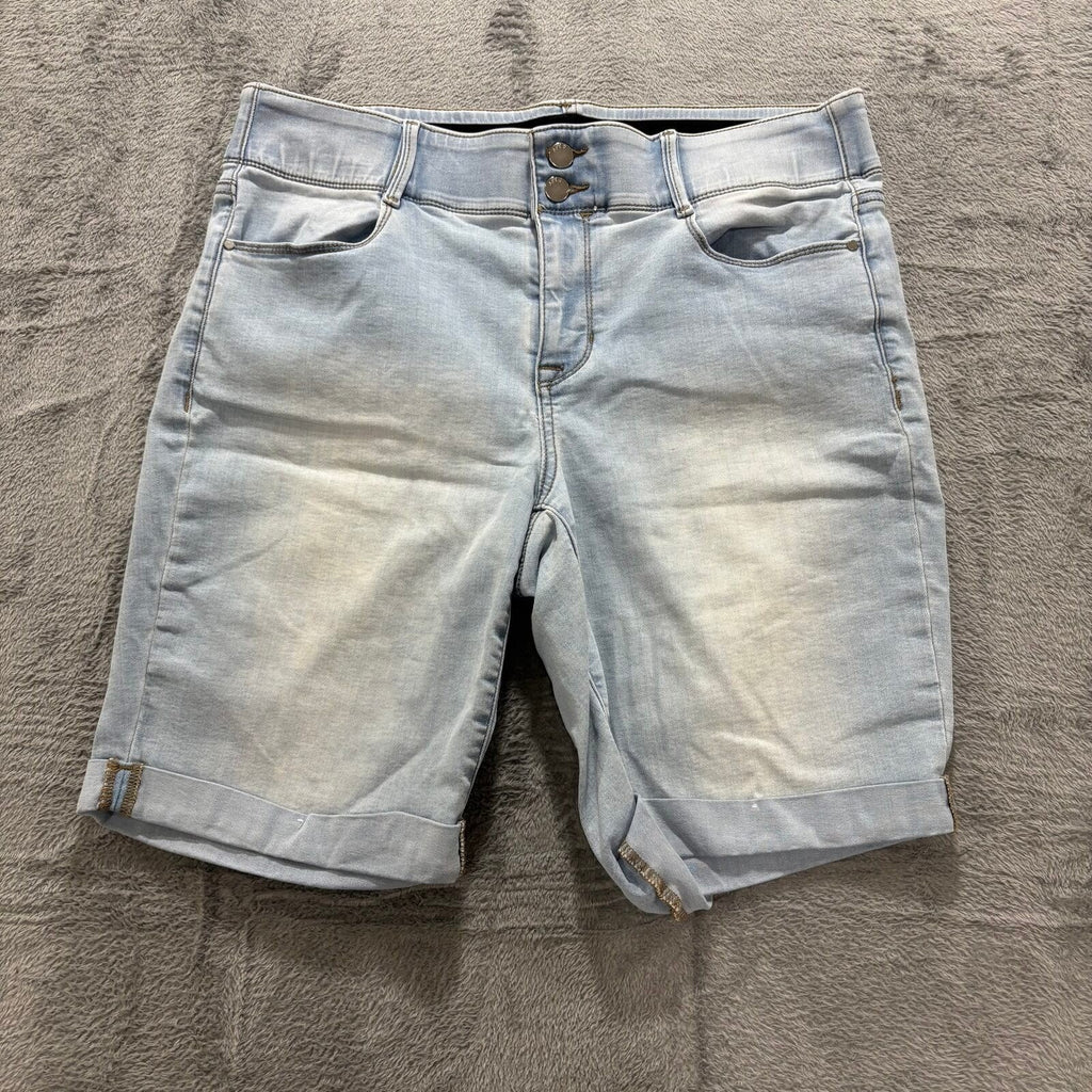 Apt. 9 14 Light Wash Blue Womens Bermuda Denim Shorts Casual Summer