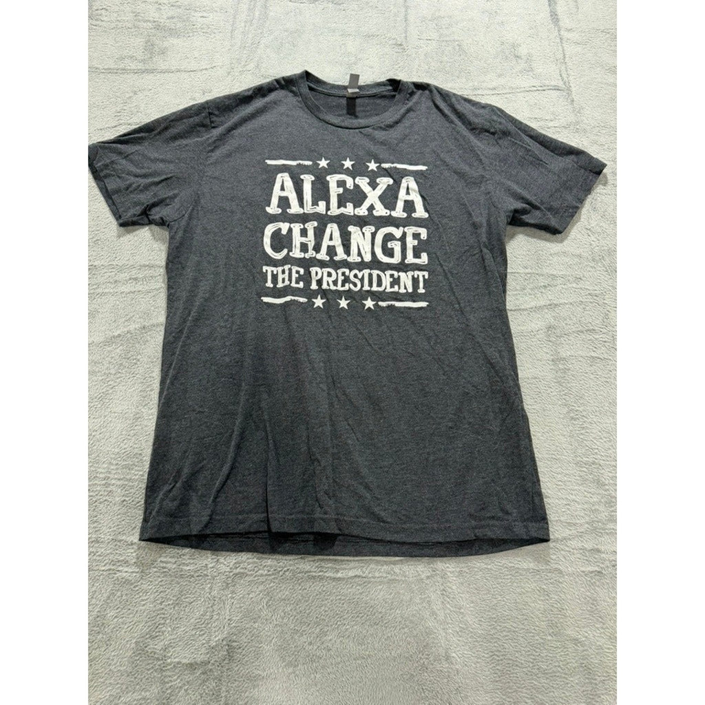 Next Level Women Alexa Change The President Graphic T-Shirt Charcoal Grey XL