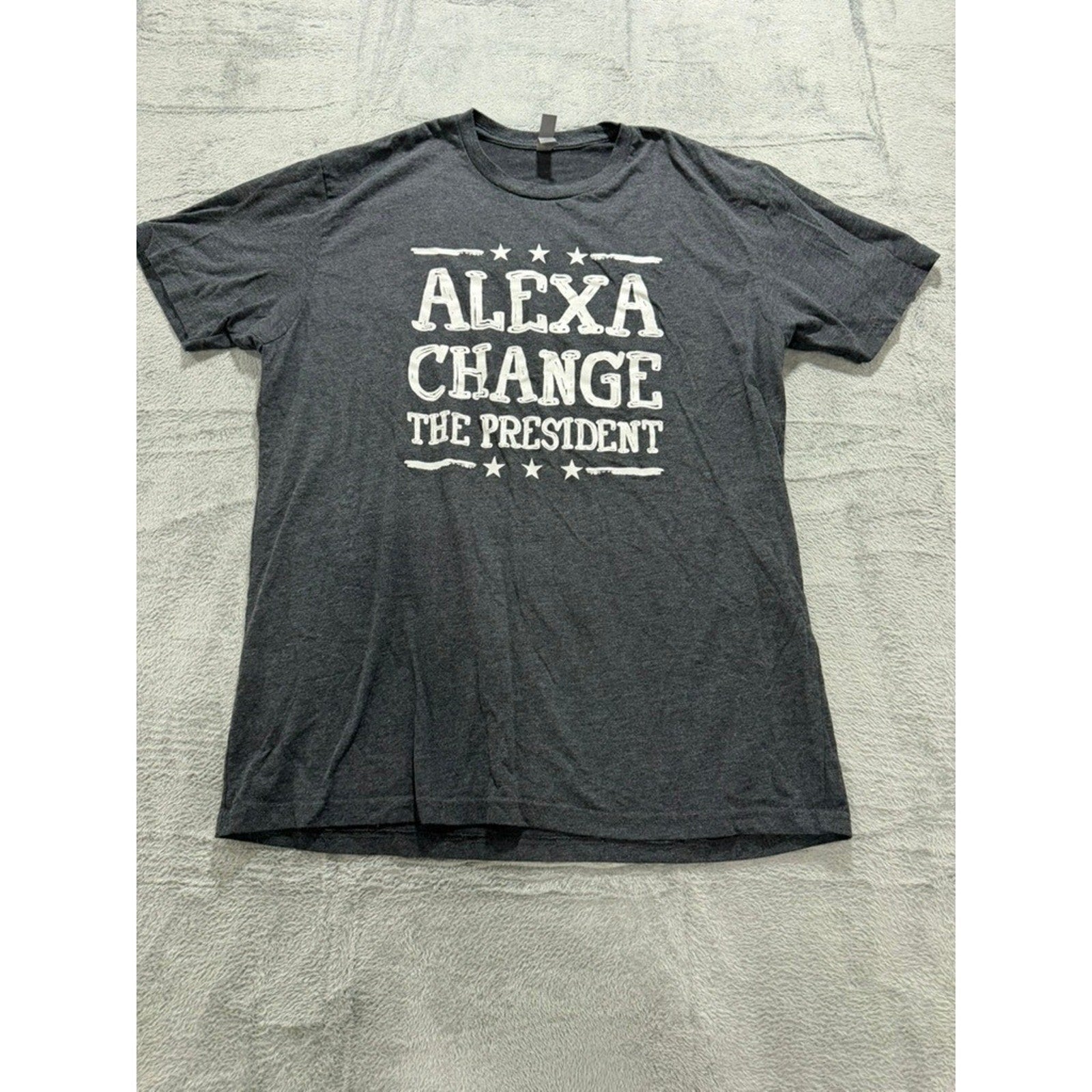 Next Level Women Alexa Change The President Graphic T-Shirt Charcoal Grey XL