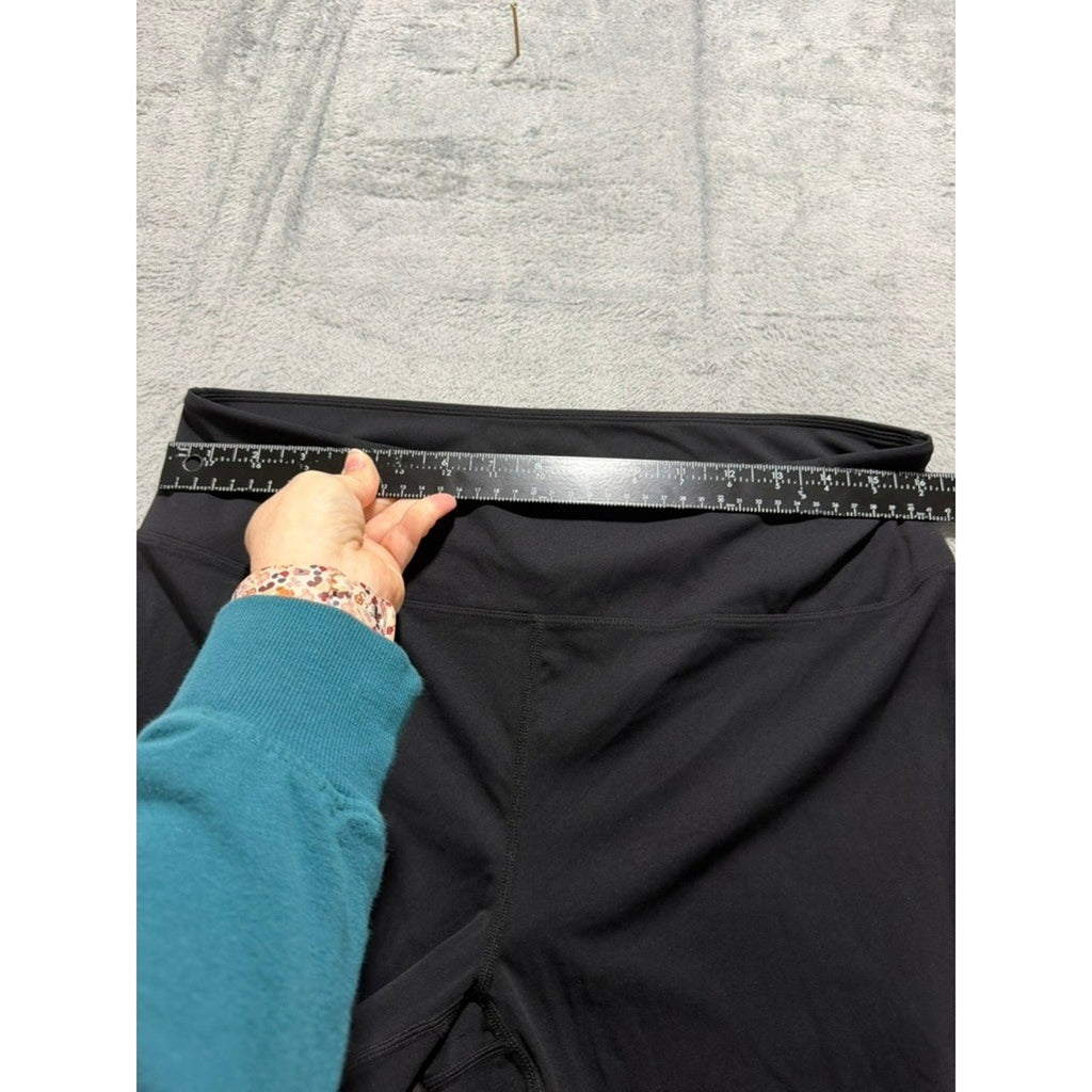 Zyia Active Black Laser Cut Distressed Cropped Leggings Plus 16-18 High Rise