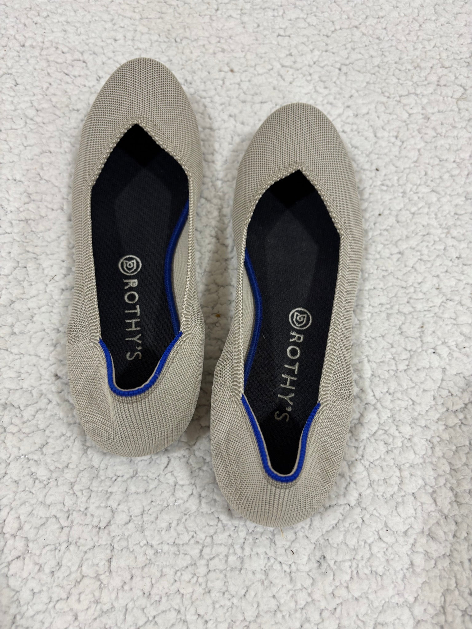 Rothy's The Point Womens 12 Gray Greige Pointed Toe Knit Flats