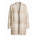 Time and Tru Womens Plaid Open Front Cardigan Sweater Oatmeal White L 12-14