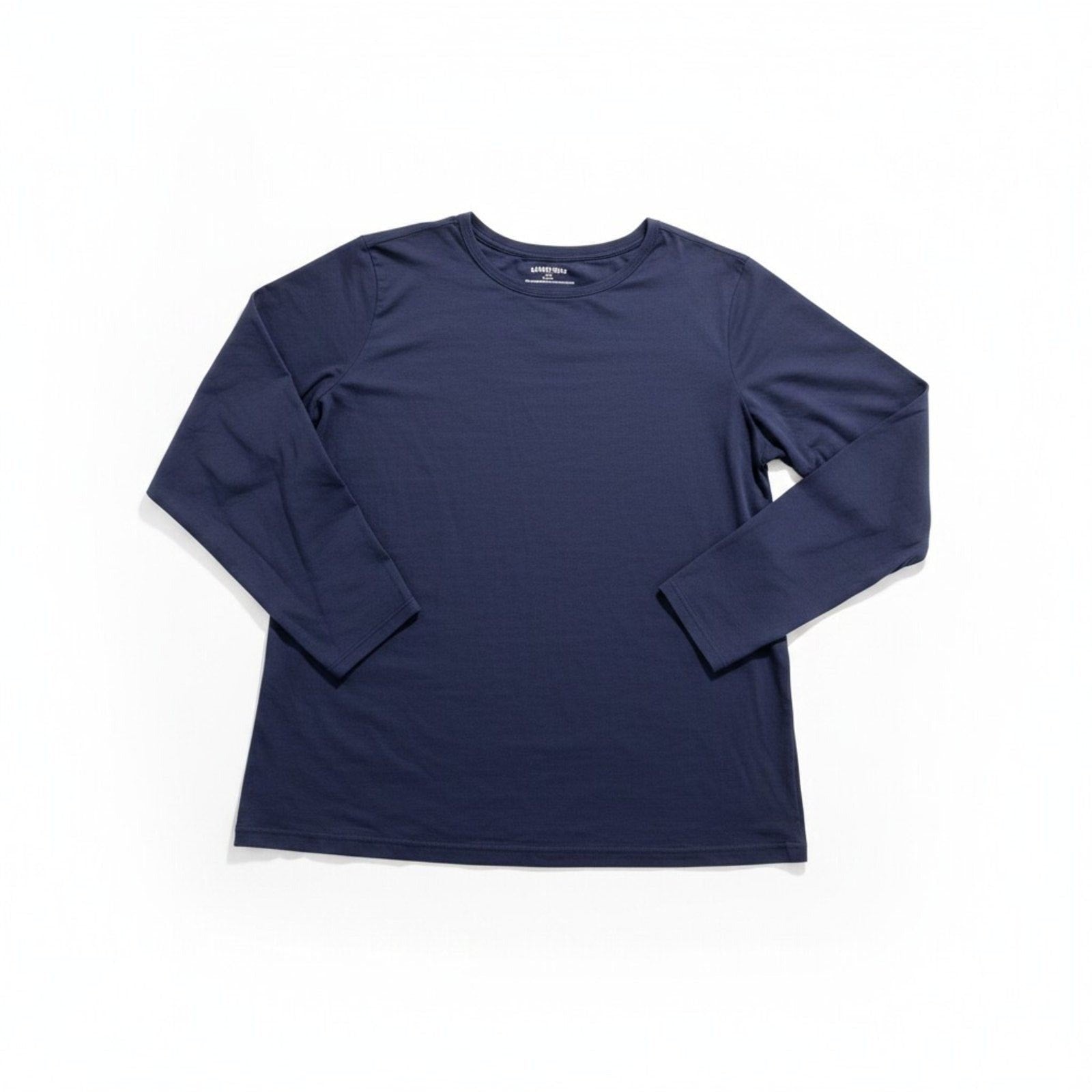 Lands' End Women 2X Navy Blue Long Sleeve Crewneck Top Casual Plus Sz Athleisure