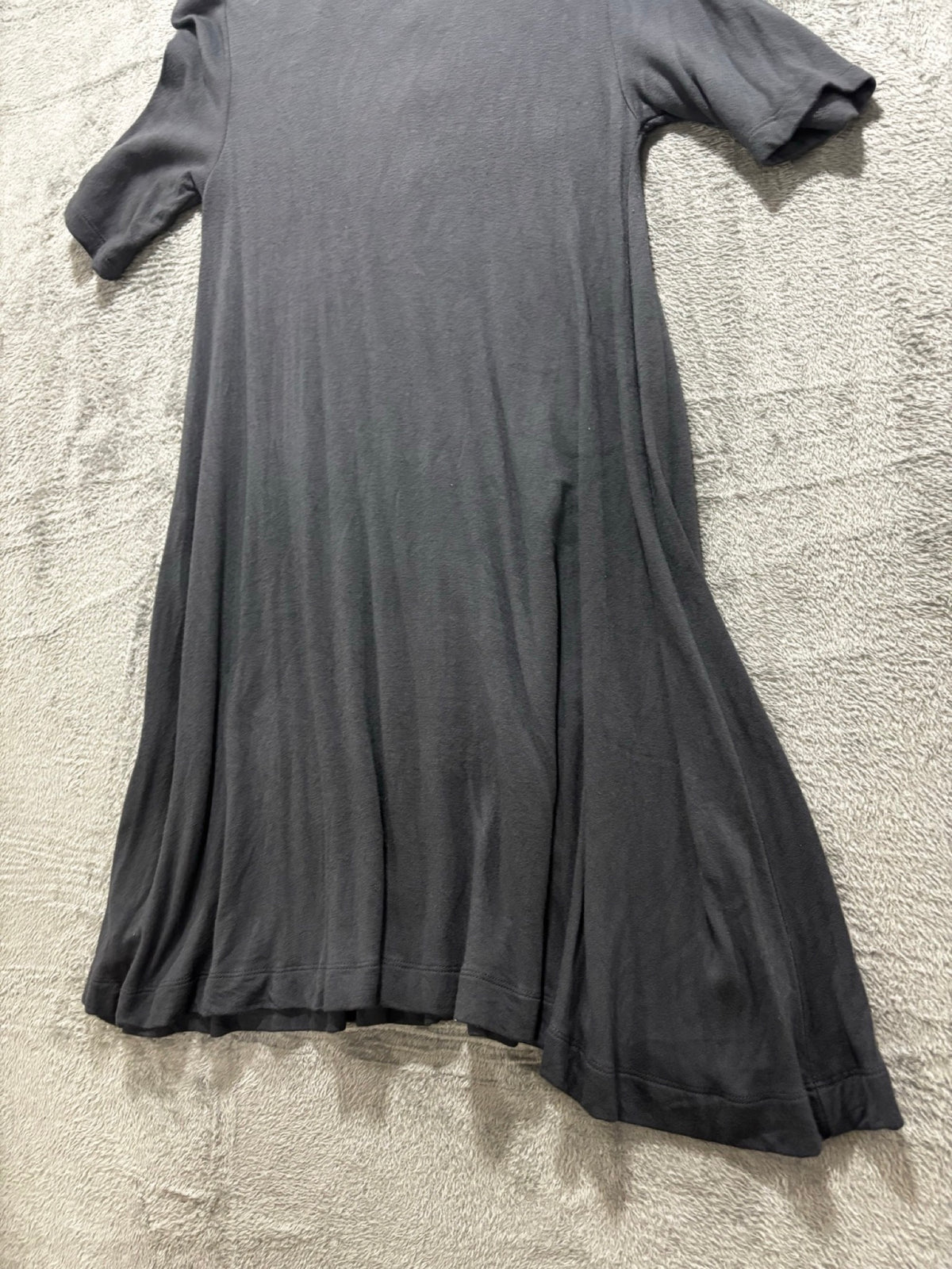 Lou & Grey XS Dark Gray Short Sleeve T-Shirt Dress Womens Minimalist Casual Cozy