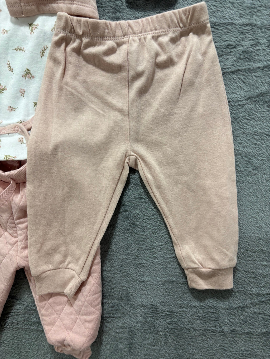 Baby Girl 6-9M 5pc Pink Lot Quilted Cardigan Set Old Navy Romper Bodysuit