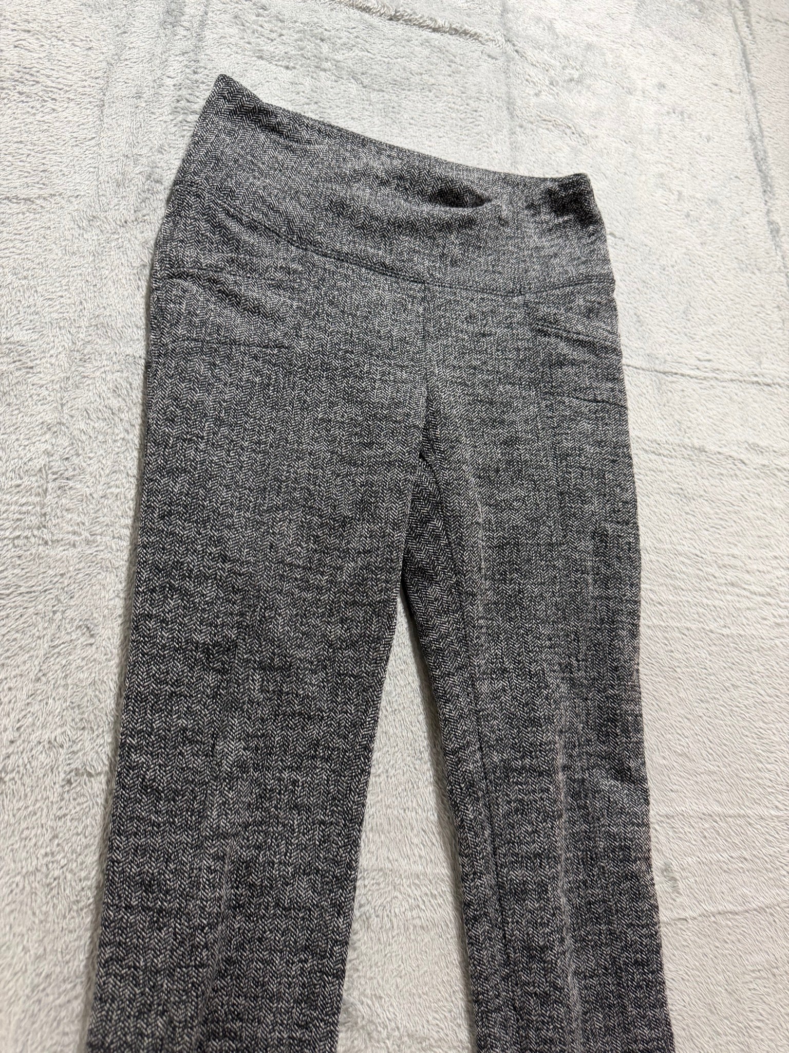 Athleta Size XS Gray Herringbone Textured Leggings Full-Length Athletic