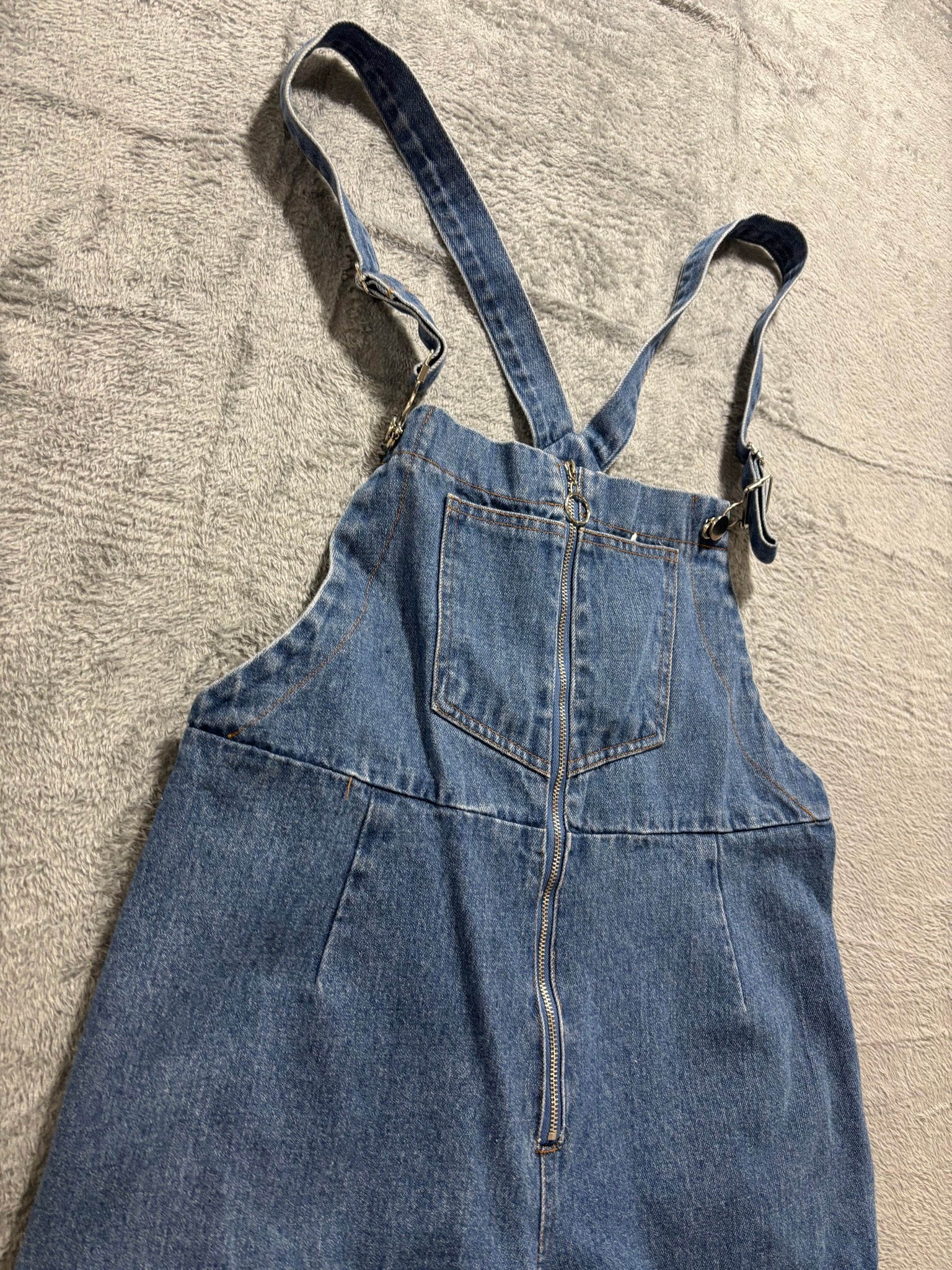 My Girl Size 10 Blue Denim Overall Shorts Shortall Romper Zip-Front Playsuit