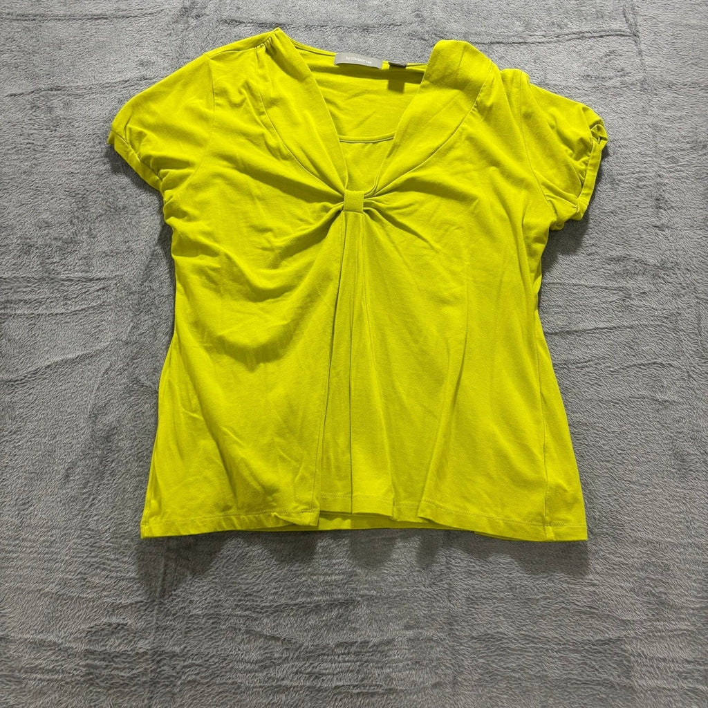 Liz Claiborne XL Womens Lime Green V-Neck Short Sleeve Top Casual Coastal