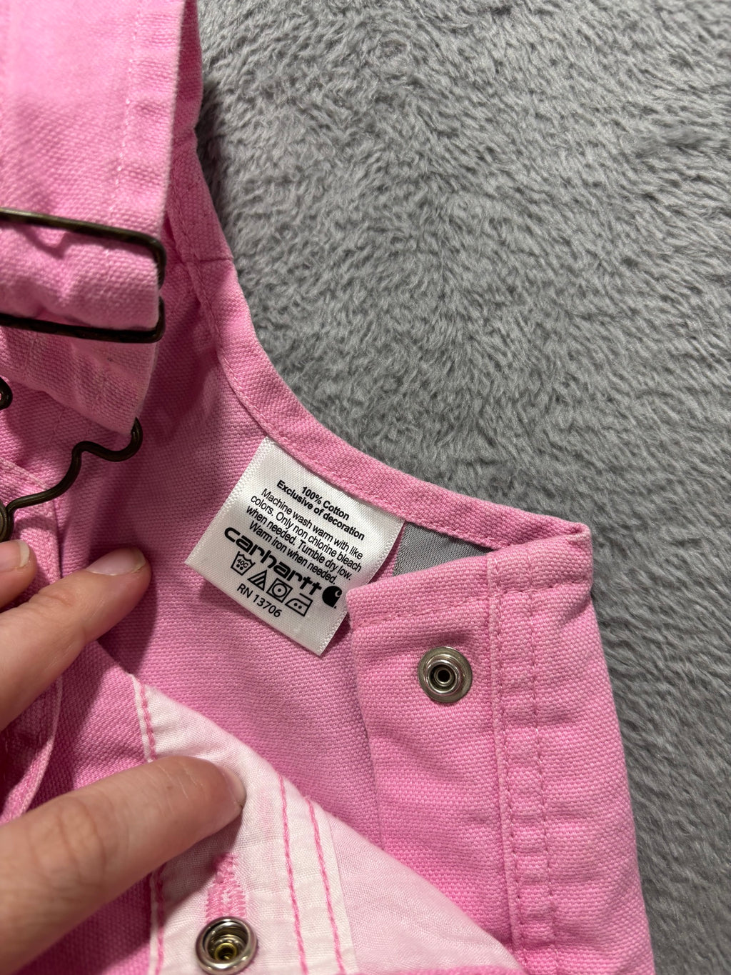 Carhartt Girls 18M Pink Canvas Bib Overalls Snap Leg Farm Western Toddler