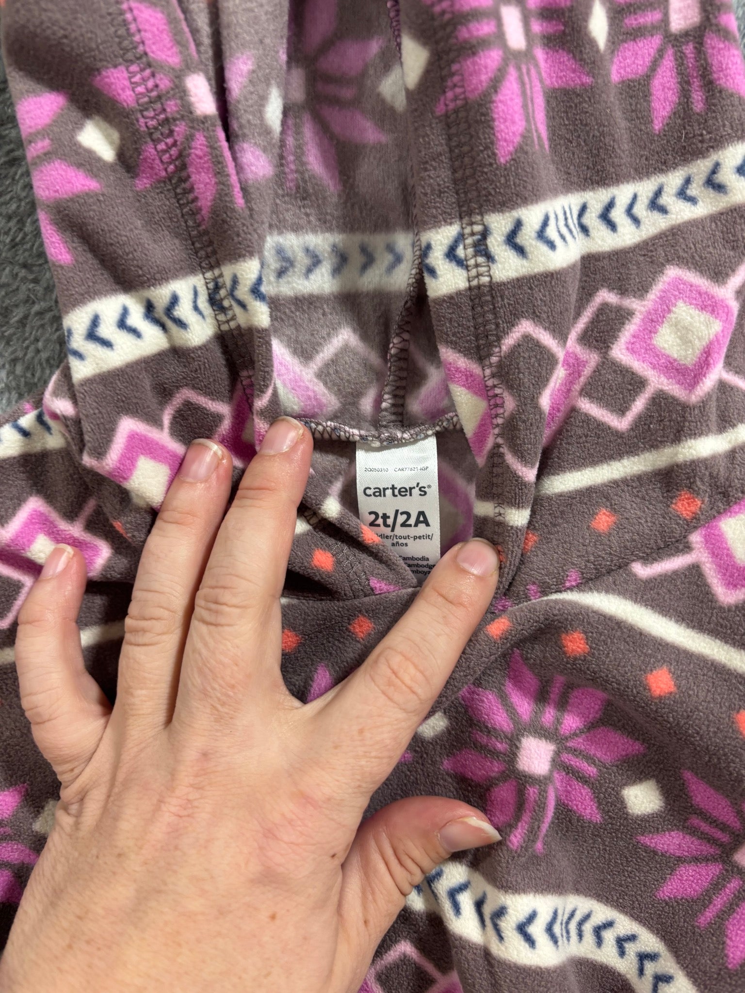 Carhartt Girls 2T Pink Flannel Lined Bib Overalls + Carters Fair Isle Fleece