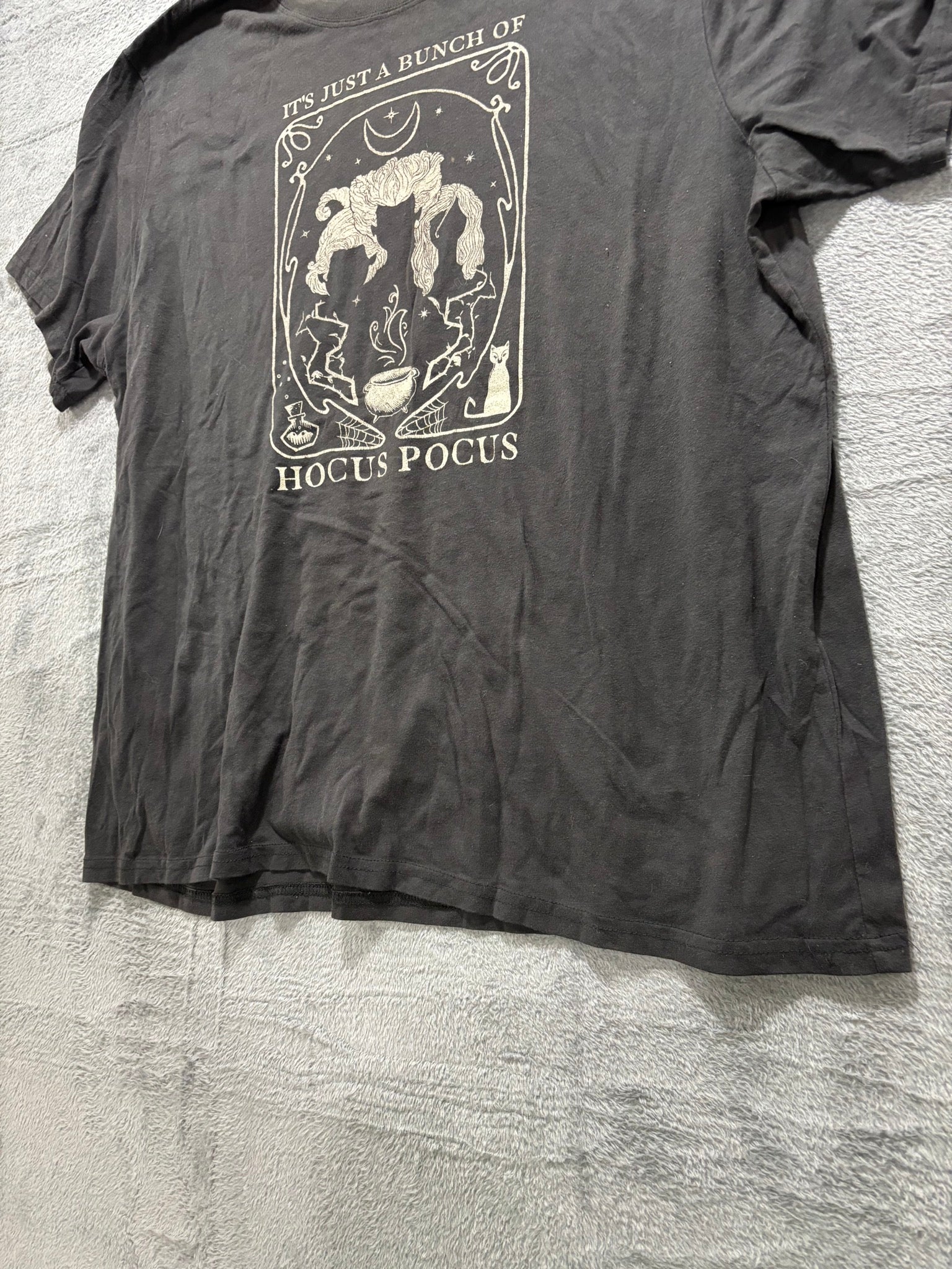 Disney Hocus Pocus 2X Gray Graphic Tee Just a Bunch of Hocus Pocus Halloween