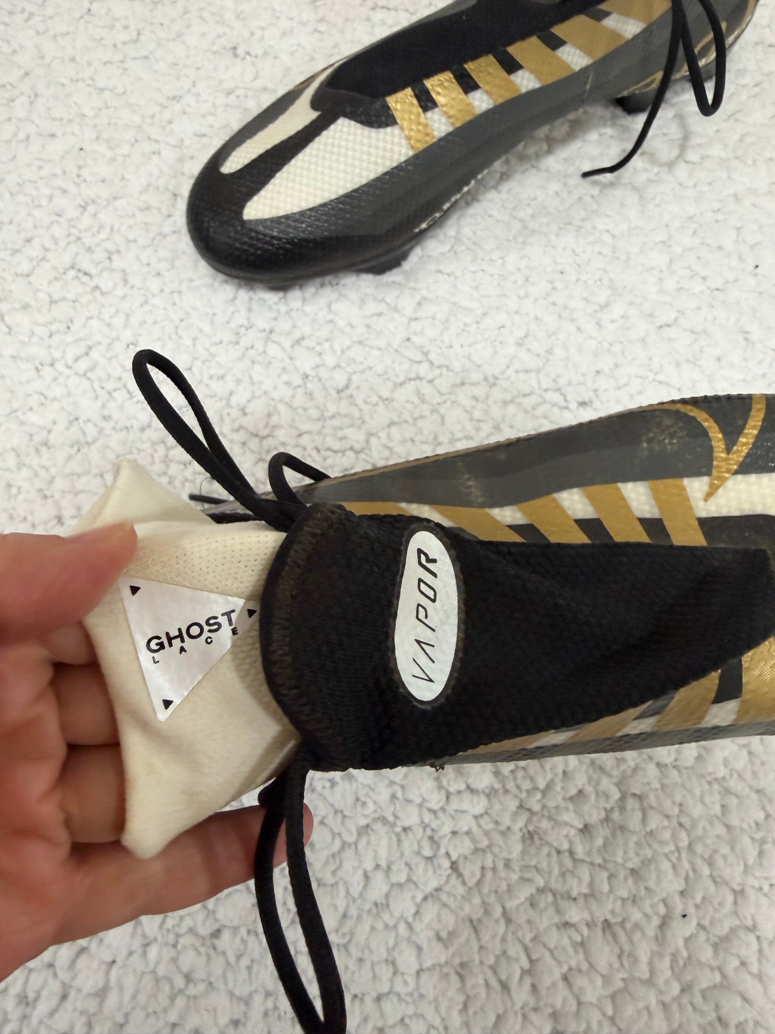 Nike Vapor Edge Pro 360 Size 9.5 Black/Gold Football Cleats Men's