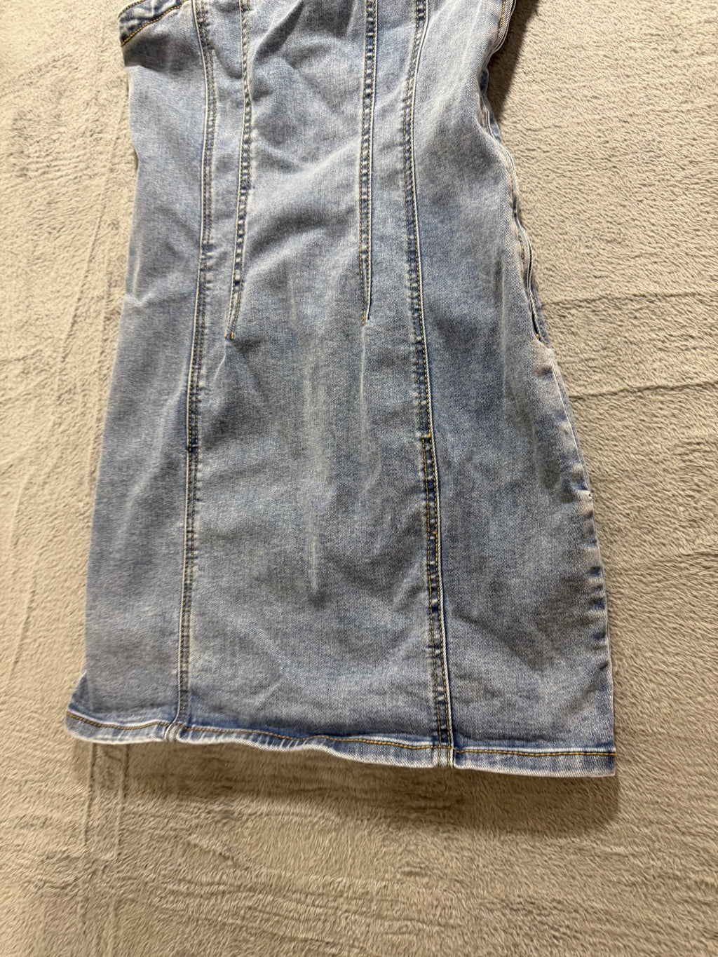 Forever 21 Size S Light Wash Denim Corset Mini Dress Sweetheart Bustier