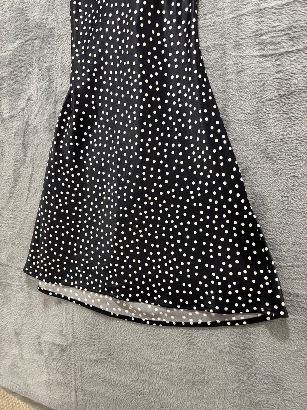 Victoria's Secret XS Black Polka Dot Satin Slip Mini Dress Cowl-Neck Cami