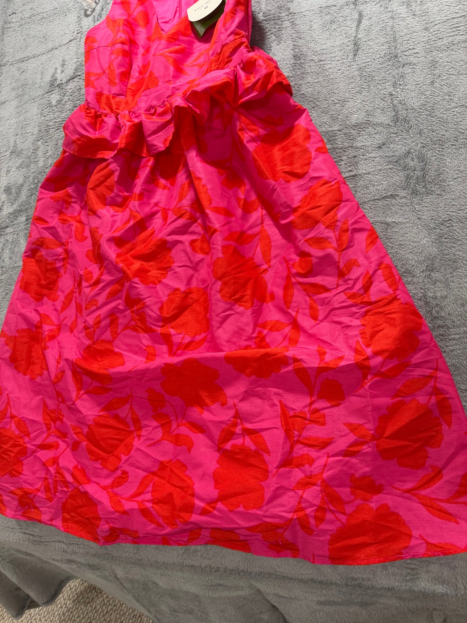 Kate Spade x Target Size 6 Pink Red Floral Peplum Dress NWT Sleeveless