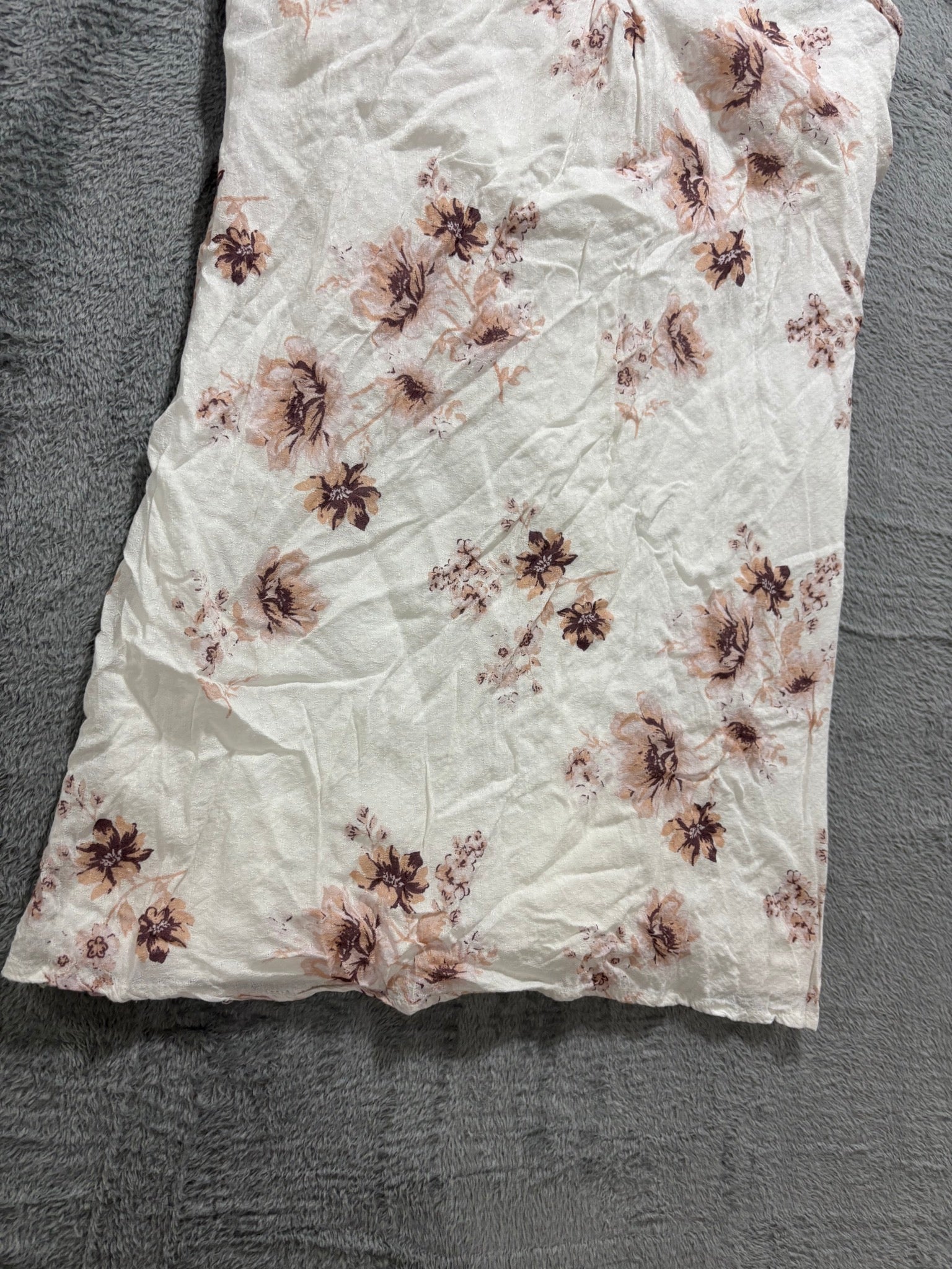 LunaChix XS Cream Floral Strappy Cami Tank Top Rayon Lace-Up Back Boho