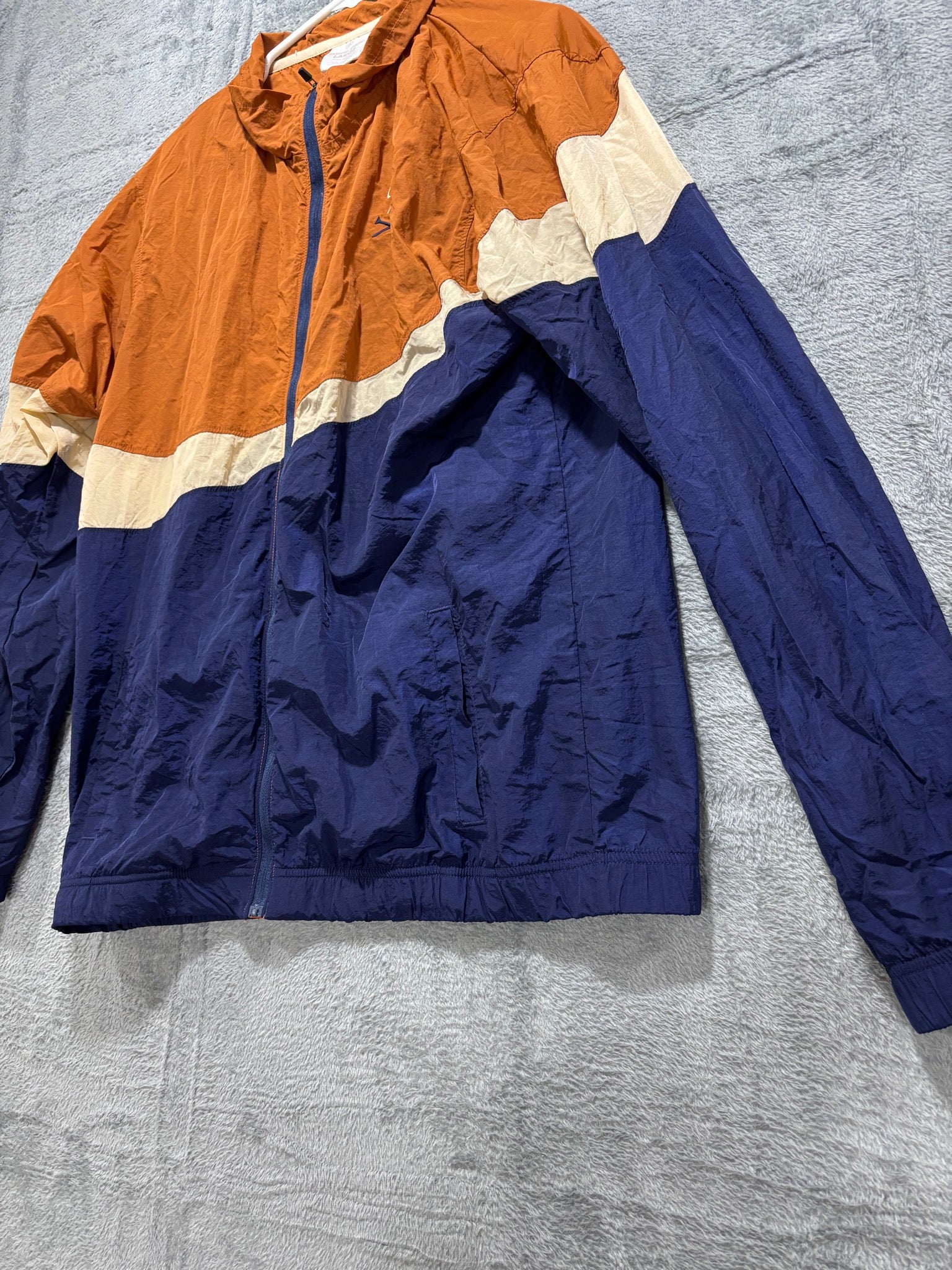 Barstool Sports Large Orange Colorblock Nylon Windbreaker Full-Zip Jacket